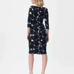 Joseph Ribkoff Angelica Dress -Jurken Verkoopwinkel Angelicadress MidnightblueVanilla 3 scaled