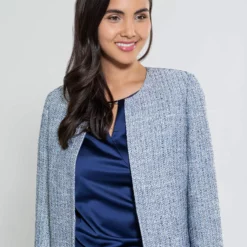 SWING Boucle Blazer Coat 10 SWING Boucle Blazer Coat -Jurken Verkoopwinkel Boucleblazercoat Navy 3