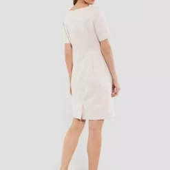 SWING Boucle Ctn Dress -Jurken Verkoopwinkel Bouclectndress Ivory 3