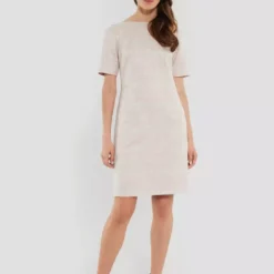 SWING Boucle Ctn Dress -Jurken Verkoopwinkel Bouclectndress Ivory 4