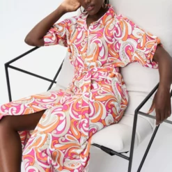 Joseph Ribkoff Chrisley Dress 232114 -Jurken Verkoopwinkel Chrisleydress232114 Vanilla Multi 3 scaled