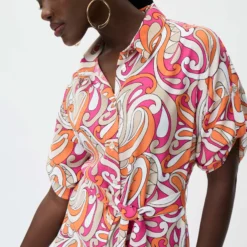 Joseph Ribkoff Chrisley Dress 232114 -Jurken Verkoopwinkel Chrisleydress232114 Vanilla Multi 5 scaled