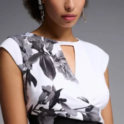 Joseph Ribkoff Clairee Dress 231752 -Jurken Verkoopwinkel Claireedress231752 BlackWhite 4 scaled