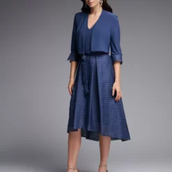 Joseph Ribkoff Classic Open Front Bolero 231748 -Jurken Verkoopwinkel ClassicOpenFrontBolero231748 MineralBlue 3 scaled
