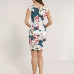 SWING Cocktail Jurk Gedrapeerd Met Bloemenprint 12 SWING Cocktail Jurk Gedrapeerd Met Bloemenprint -Jurken Verkoopwinkel Cocktailjurkgedrapeerdmetbloemenprint2