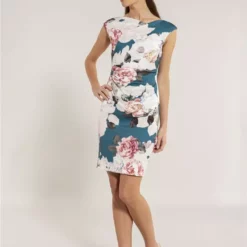 SWING Cocktail Jurk Gedrapeerd Met Bloemenprint 14 SWING Cocktail Jurk Gedrapeerd Met Bloemenprint -Jurken Verkoopwinkel Cocktailjurkgedrapeerdmetbloemenprint3 1