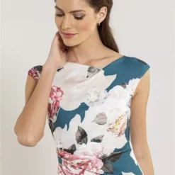 SWING Cocktail Jurk Gedrapeerd Met Bloemenprint 13 SWING Cocktail Jurk Gedrapeerd Met Bloemenprint -Jurken Verkoopwinkel Cocktailjurkgedrapeerdmetbloemenprint3