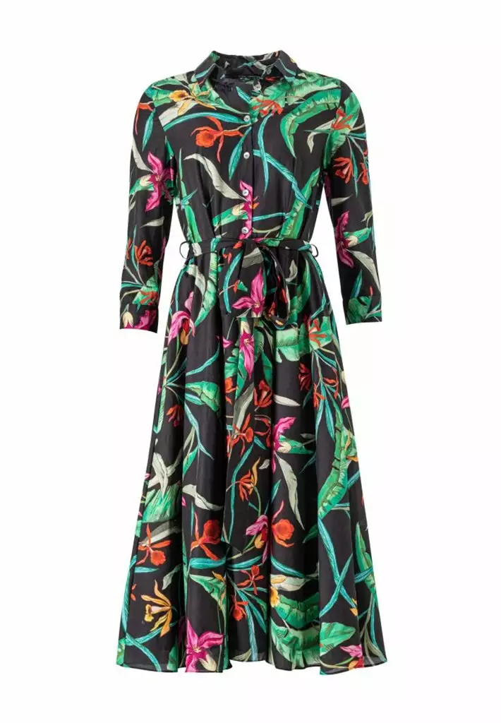 SWING Cotton Printed Jungle Dress Black 3 SWING Cotton Printed Jungle Dress Black