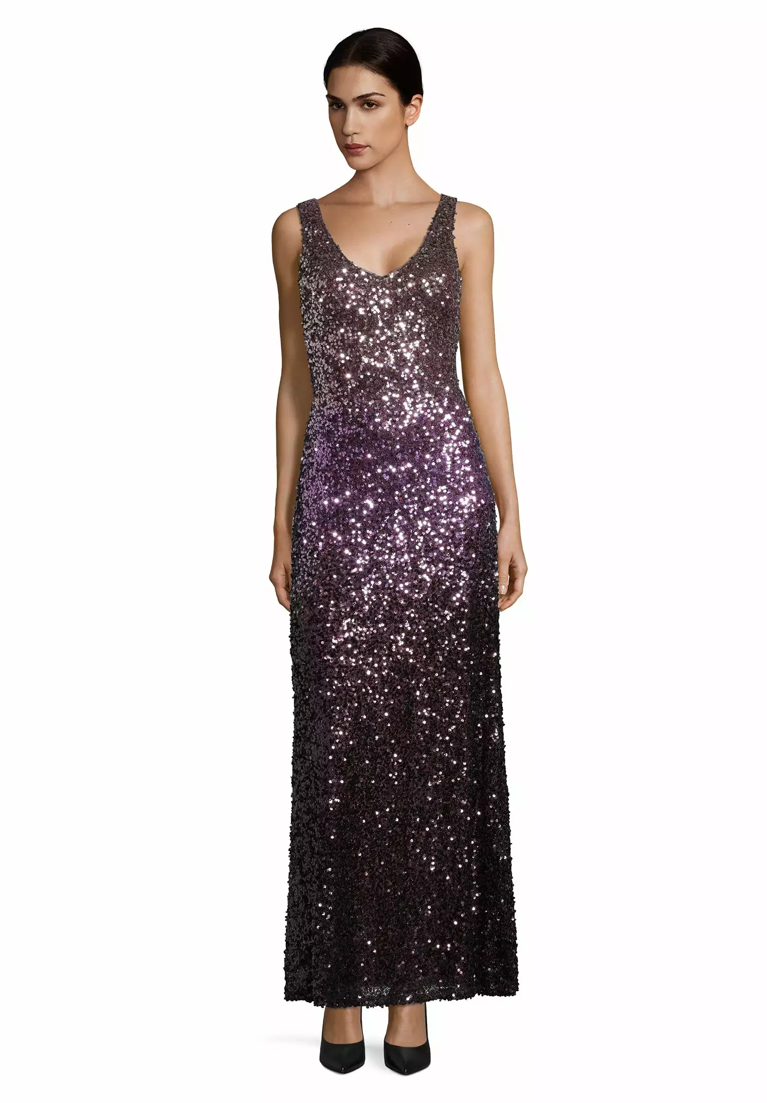 Vera Mont Evening Purple Sequin Dress 3 Vera Mont Evening Purple Sequin Dress