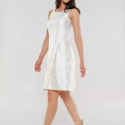 SWING Flower Jaquard Dress -Jurken Verkoopwinkel Flowerjaquarddress Ivory 4