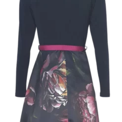 SWING Flower Printed Jersey Dress Navy -Jurken Verkoopwinkel FlowerprintedjerseydressNavy 2