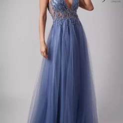 Mascara London Harle Dress Steel Blue