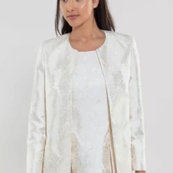 SWING Jaquard Blazer Coat -Jurken Verkoopwinkel Jaquardblazercoat Ivory 6