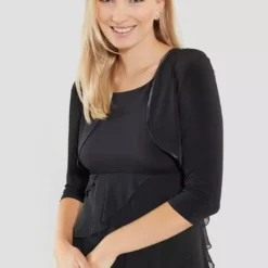 SWING Jersey Bolero Met 3-4 Mouw 19 SWING Jersey Bolero Met 3-4 Mouw -Jurken Verkoopwinkel Jerseyboleromet3 4mouw Black 6