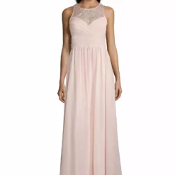 Vera Mont Lace Maxi Evening Dress Blush