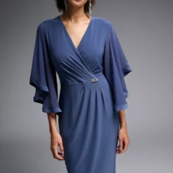 Joseph Ribkoff Leisha Dress 231771 Mineral Blue -Jurken Verkoopwinkel Leishadress231771MineralBlue 3 scaled