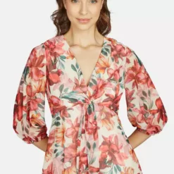 KLEO Marylon Dress KL0193 -Jurken Verkoopwinkel MarylondressKL0193 MultiRed 5