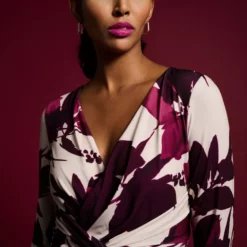 Joseph Ribkoff Melania Dress -Jurken Verkoopwinkel Melaniadress Mulberry 6 scaled