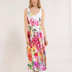 SWING Midi Bloemenjurk Mouwloos 9 SWING Midi Bloemenjurk Mouwloos -Jurken Verkoopwinkel Midibloemenjurkmouwloos 1