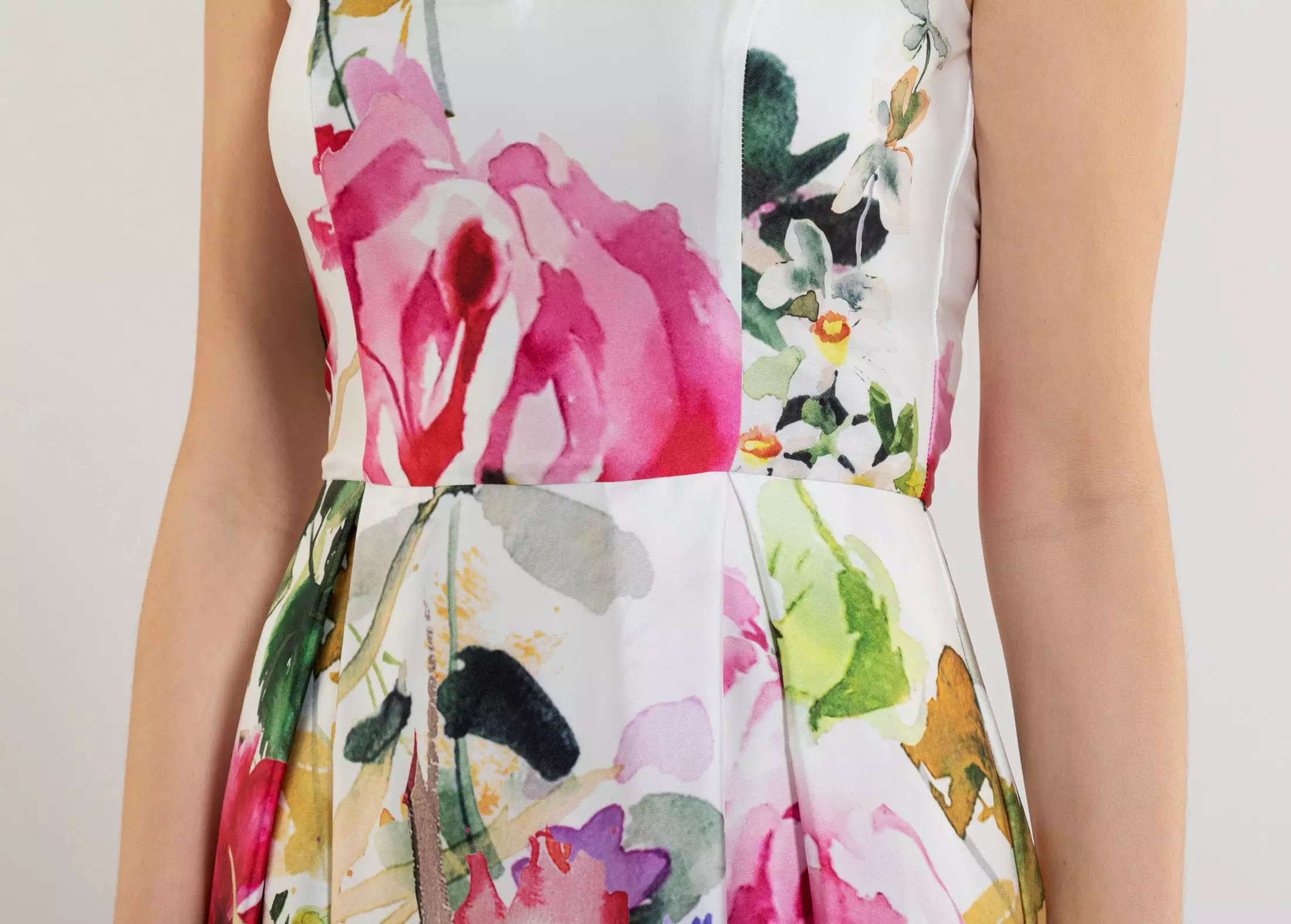 SWING Midi Bloemenjurk Mouwloos 5 SWING Midi Bloemenjurk Mouwloos - Afbeelding 4