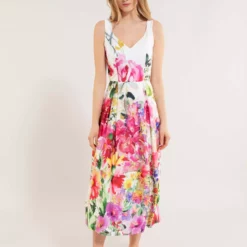 SWING Midi Bloemenjurk Mouwloos