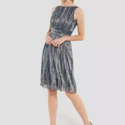 SWING Lurex Cocktail Jurk Navy -Jurken Verkoopwinkel SWING NOS 3201 77761510 5