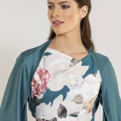 SWING Satijn Chiffon Stola -Jurken Verkoopwinkel Satijnchiffonstola Petrol 4