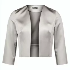 Vera Mont Satin Bolero Jkt -Jurken Verkoopwinkel Satinbolerojkt Smokytaupe 1
