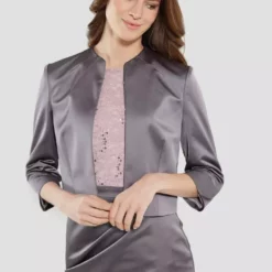 SWING Satin Stretch Bolero -Jurken Verkoopwinkel Satinstretchbolero Fadedblue 5