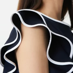 Joseph Ribkoff Shania Dress 232067 -Jurken Verkoopwinkel Shaniadress232067 Midnightblue 4 scaled