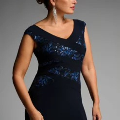 Joseph Ribkoff Stella Dress 223754 -Jurken Verkoopwinkel Stelladress223754 Midnightblue 3 scaled