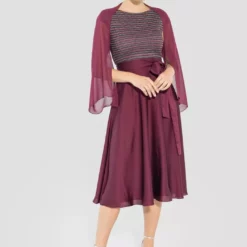 SWING Thin Chiffon Stole Brilliant Wine -Jurken Verkoopwinkel ThinchiffonstoleBrilliantwine 5