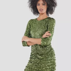 SWING Zayna Dress -Jurken Verkoopwinkel Zaynadress GlamGreen 5