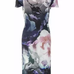 SWING Cocktail Jurk Scuba Bloemenprint