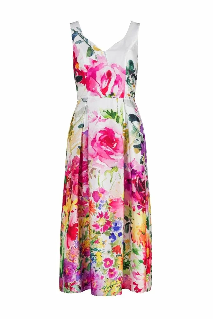 SWING Midi Bloemenjurk Mouwloos 3 SWING Midi Bloemenjurk Mouwloos - Afbeelding 2