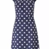 SWING Navy Stippen Jurk -Jurken Verkoopwinkel navystippenjurk navy 1